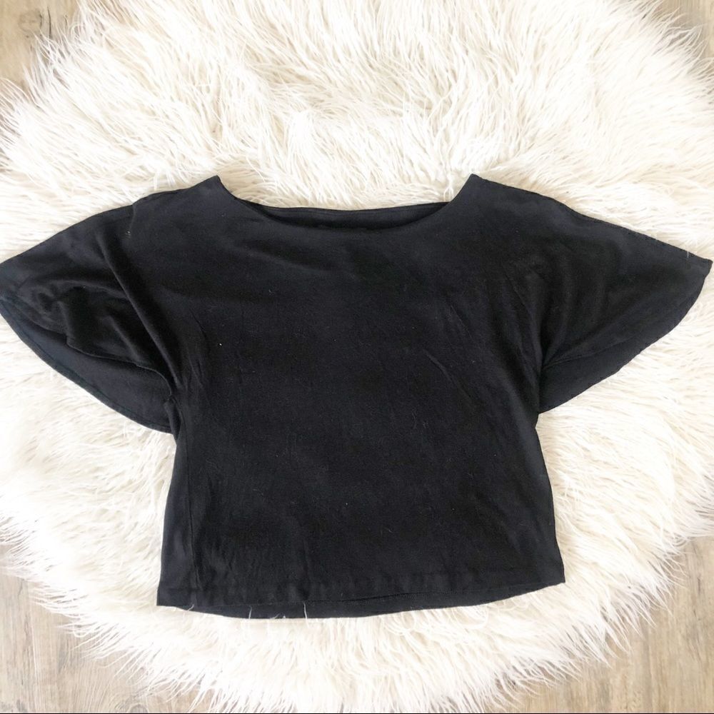 Black Cropped WHBM Blouse